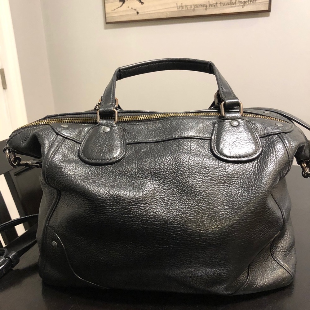 Coach Black Leather Satchel with Crossbody Strap - Picture 2 of 16